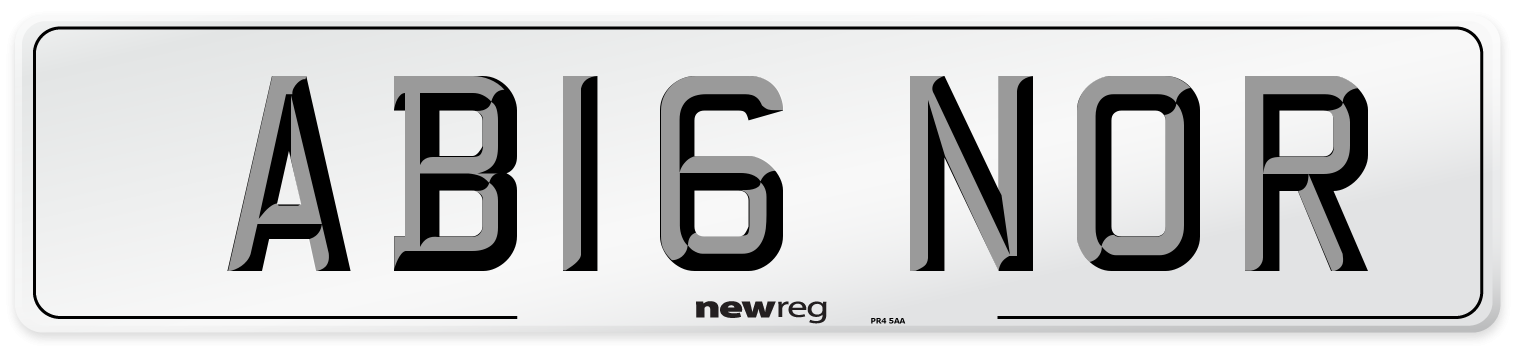 AB16 NOR Number Plate from New Reg